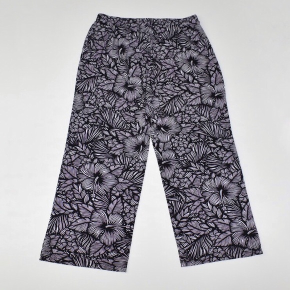 Worthington Purple Floral Wide Leg Pants - Picture 1 of 5